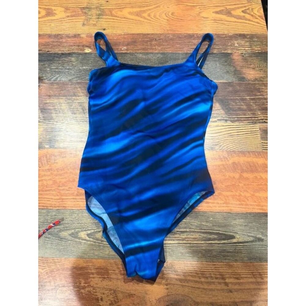 Miraclesuit Kirkland Women’s Blue Abstract Wave Print One Piece Swim Y2K Retro 8